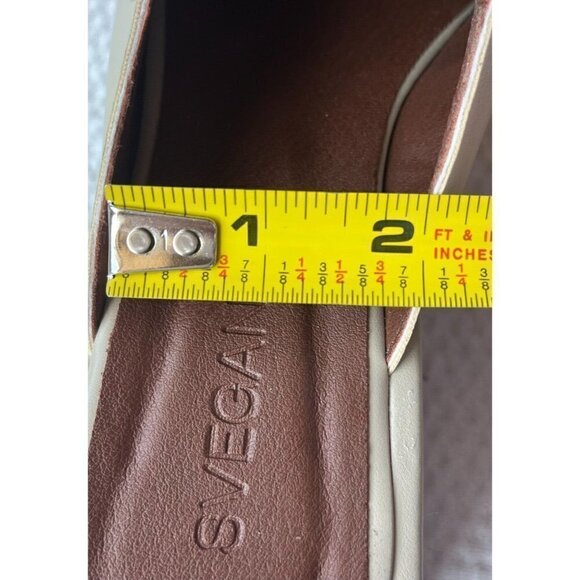 SVEGAN Women Vegan Leather Backless Mule Platform Loafer Size 38 US 7-7.5 Beige - Picture 14 of 16